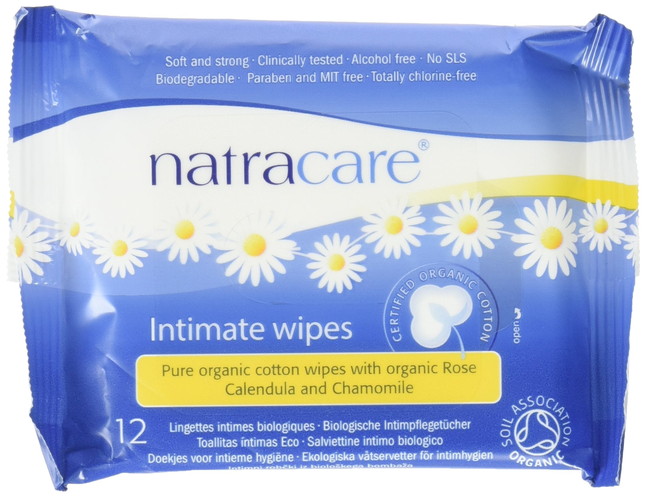 Natracare Organic Intimate Cotton Wipe  12 Pack Value Size (144 Wipes Total) 12 Count