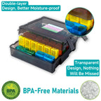 Monthly Pill Organizer 2 Times a Day, Portable AM PM Pill Box with Weekly Travel Bag, Large Capacity Medicine Organizer with Lab