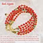Farfume Red Agate - Spirit - Crystal Beaded Bracelets, Chakra 4mm Natural Stone Beads Bracelets, Gemstone Spiritual Jewelry Gift