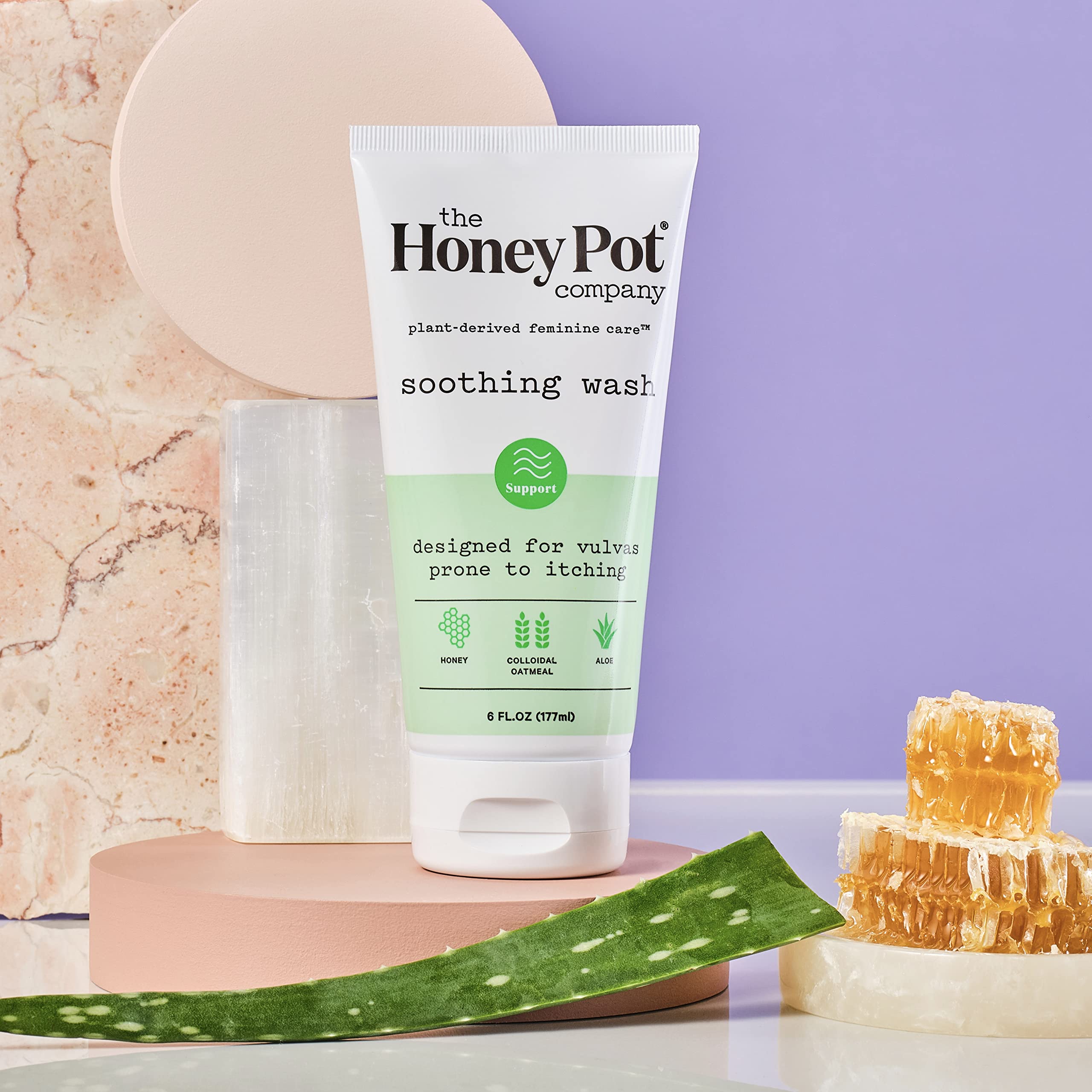 The Honey Pot Company - Anti-Itch Soothing Colloidal Oatmeal Wash - Plant Derived Feminine Care - Ultra Mild Solution to Relieve