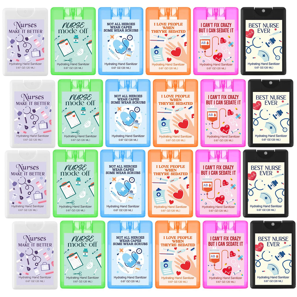 Dansib 24 Pack Nurse Appreciation Gifts Thank You Hydrating Hand Sanitizer Spray Travel Size Mini Hand Sanitizer Pocket Spray Bu