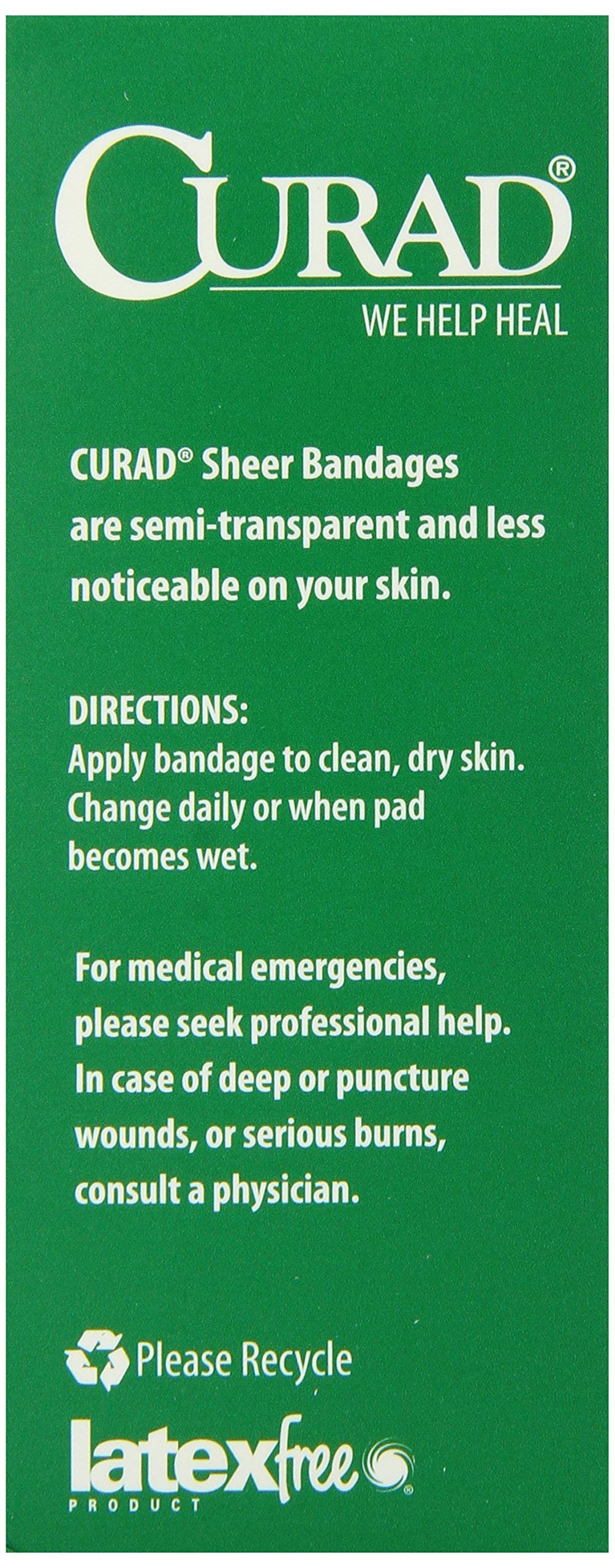 Curad Regular Size Adhesive Bandages, Sheer, 80-Count Boxes (Pack of 6)
