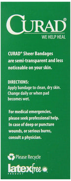 Curad Regular Size Adhesive Bandages, Sheer, 80-Count Boxes (Pack of 6)