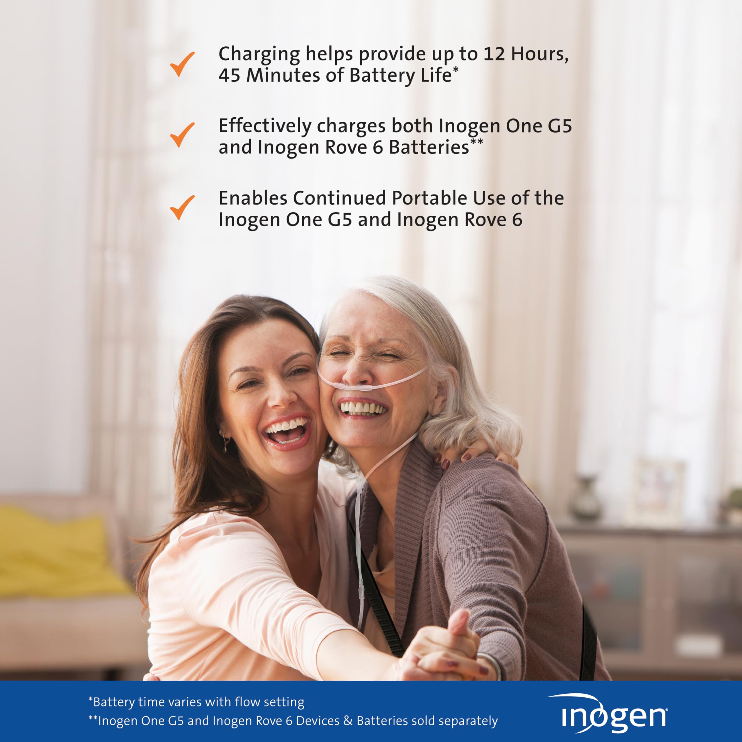 Inogen - External Battery Charger for Inogen One G5/Inogen Rove 6 - 0.12 lbs. and 3.13 in. W x 2.75 in. L x 1 in. H