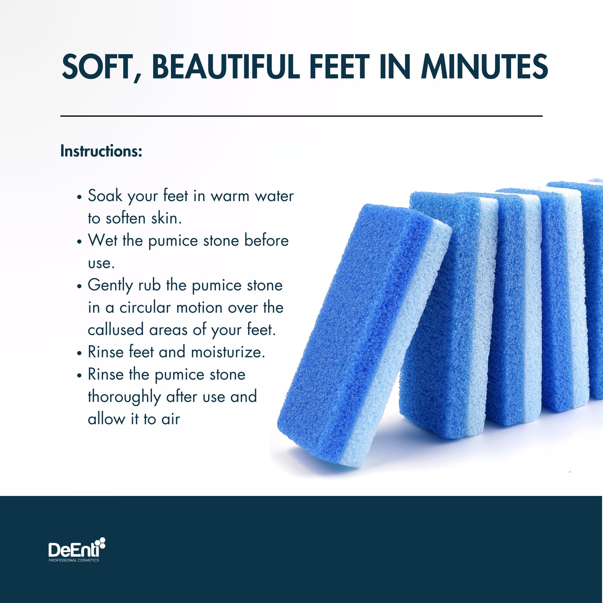 DeEnti Pumice Stones, Pack of 6 Professional Grade Pumice Stone for Feet, Salon Quality Foot Callus Remover, Double Sided Foot S