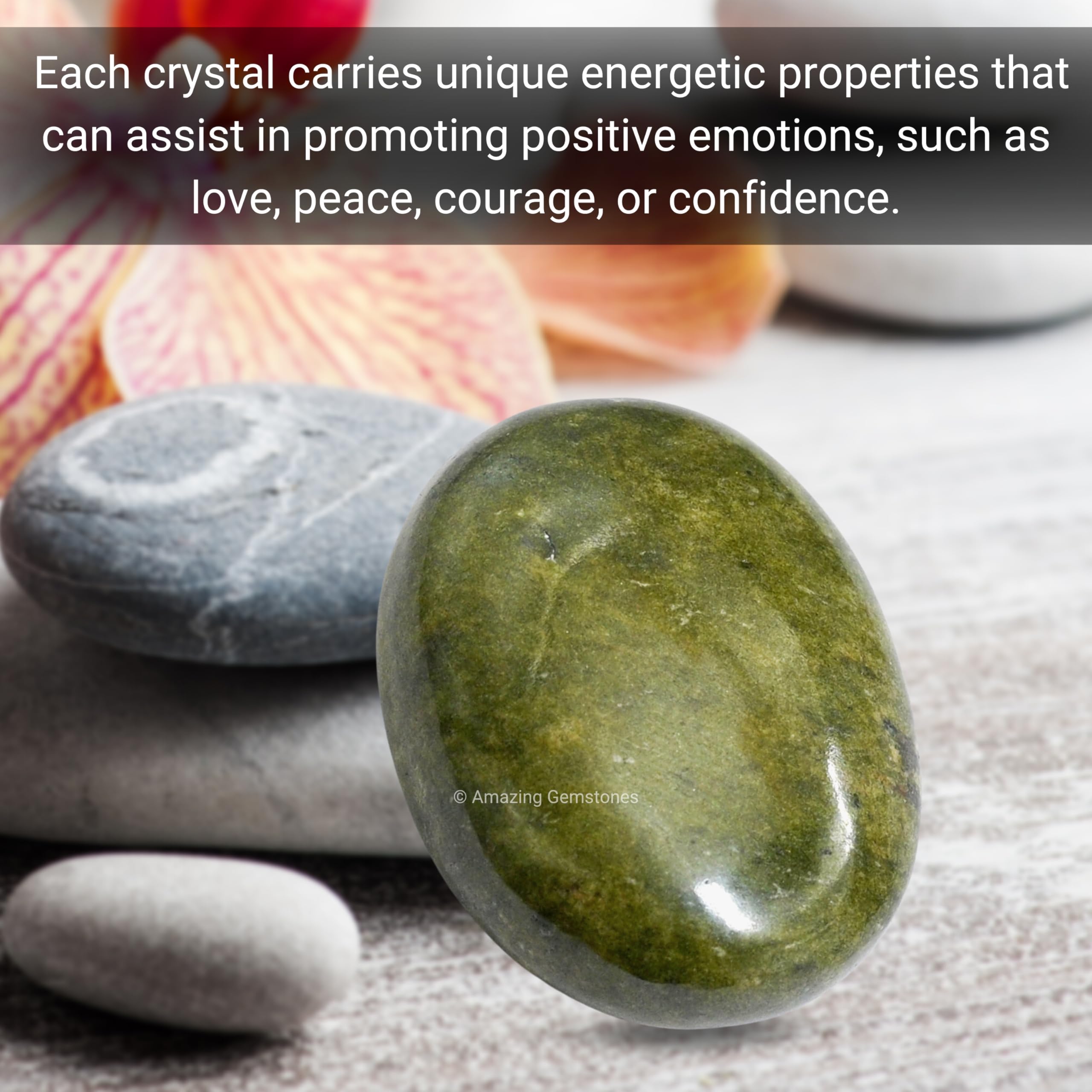 Vesuvianite Crystals and Healing Stones - Large Palm Stone Crystals Piedra - Crystal for Good Luck, Balanced Positive Energy, Me