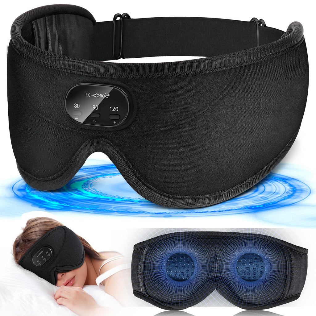 LC-dolida Sleep Headphones, White Noise Bluetooth Sleep Mask 3D Wireless Eye Mask for Sleeping, Sleep Mask with Bluetooth Headph