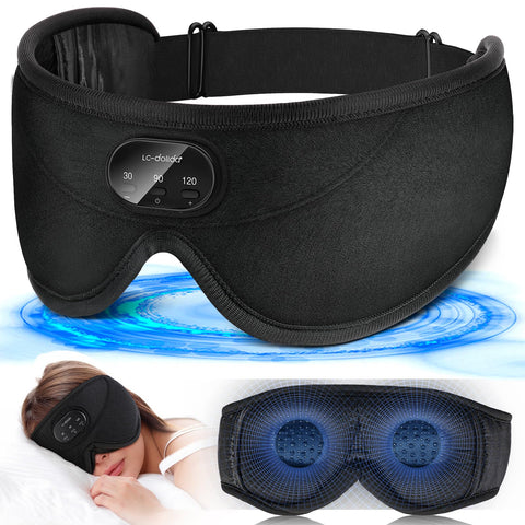 LC-dolida Sleep Headphones, White Noise Bluetooth Sleep Mask 3D Wireless Eye Mask for Sleeping, Sleep Mask with Bluetooth Headph