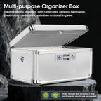 ZORVIDSON Medicine Lock Box, First Aid Kit Medication Storage Box with Lock, Layered Aluminum Daily Medicine Box with Key Family