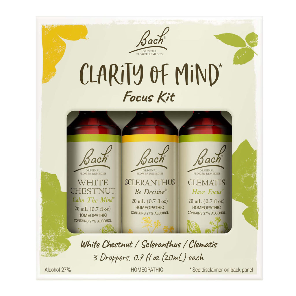 Bach Original Flower Remedies, Clarity of Mind Kit, For Focus and Mindfulness, Natural Homeopathic Flower Essence, Holistic Well
