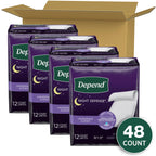 Depend Underpads, Disposable Incontinence Bed Pads for Adults, Slip Resistant, 36 x 21 , 48 Count (4 Packs of 12)