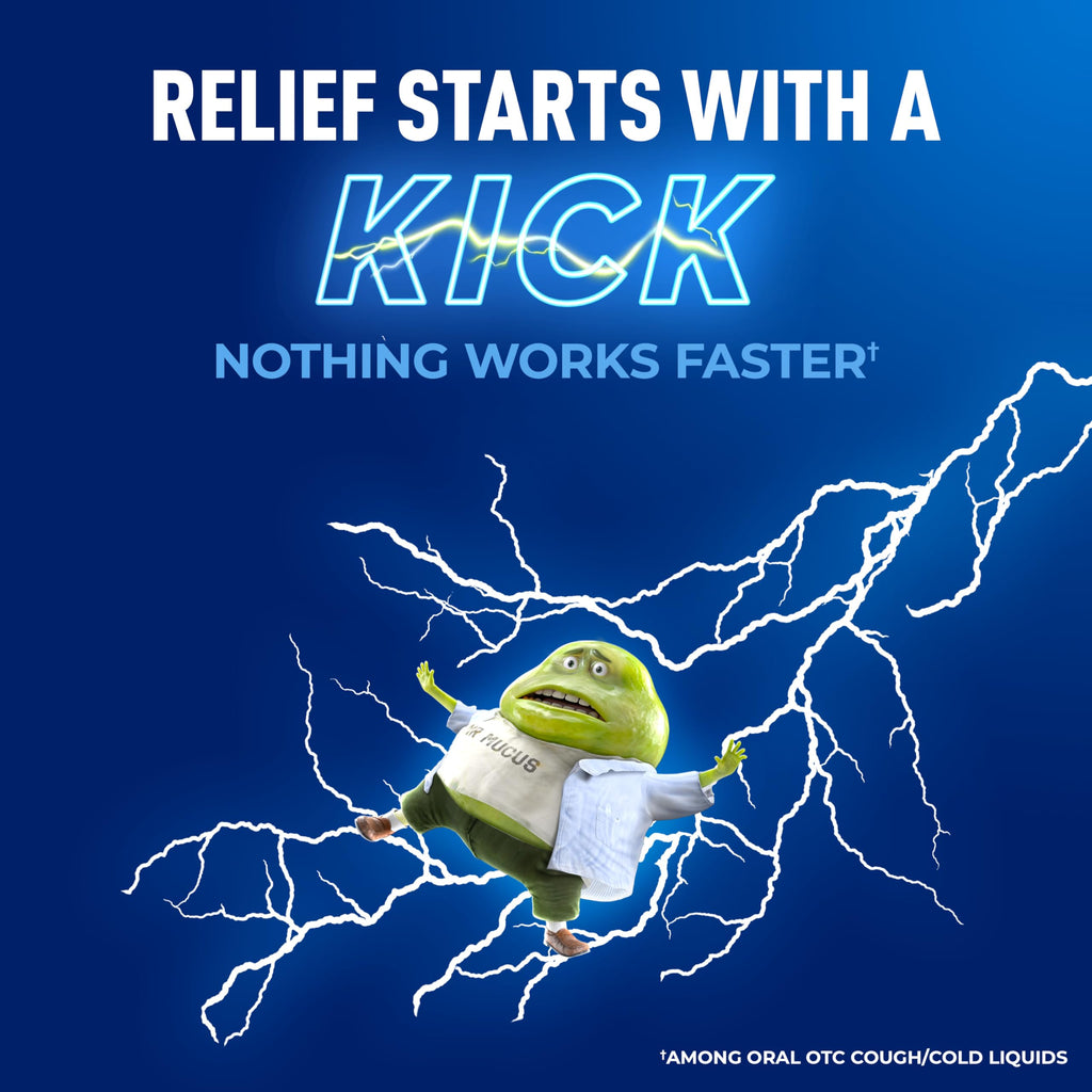Mucinex Fast-Max Kickstart Severe Congestion & Cough Liquid, Maximum Strength Dextromethorphan HBr Cough Medicine for Adults, Gu
