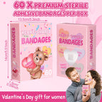60 Pcs Valentine Conversation Heart Bandage Back to School Pencil Crayon Cute Bandage Candy Heart Valentine Gift for Kid Him Her