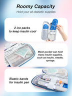 LengKe Insulin Cooler Travel Case - Small EVA Diabetes CoolerTravel Case with 2 TSA Approved Ice Packs, Waterproof Medicine Trav
