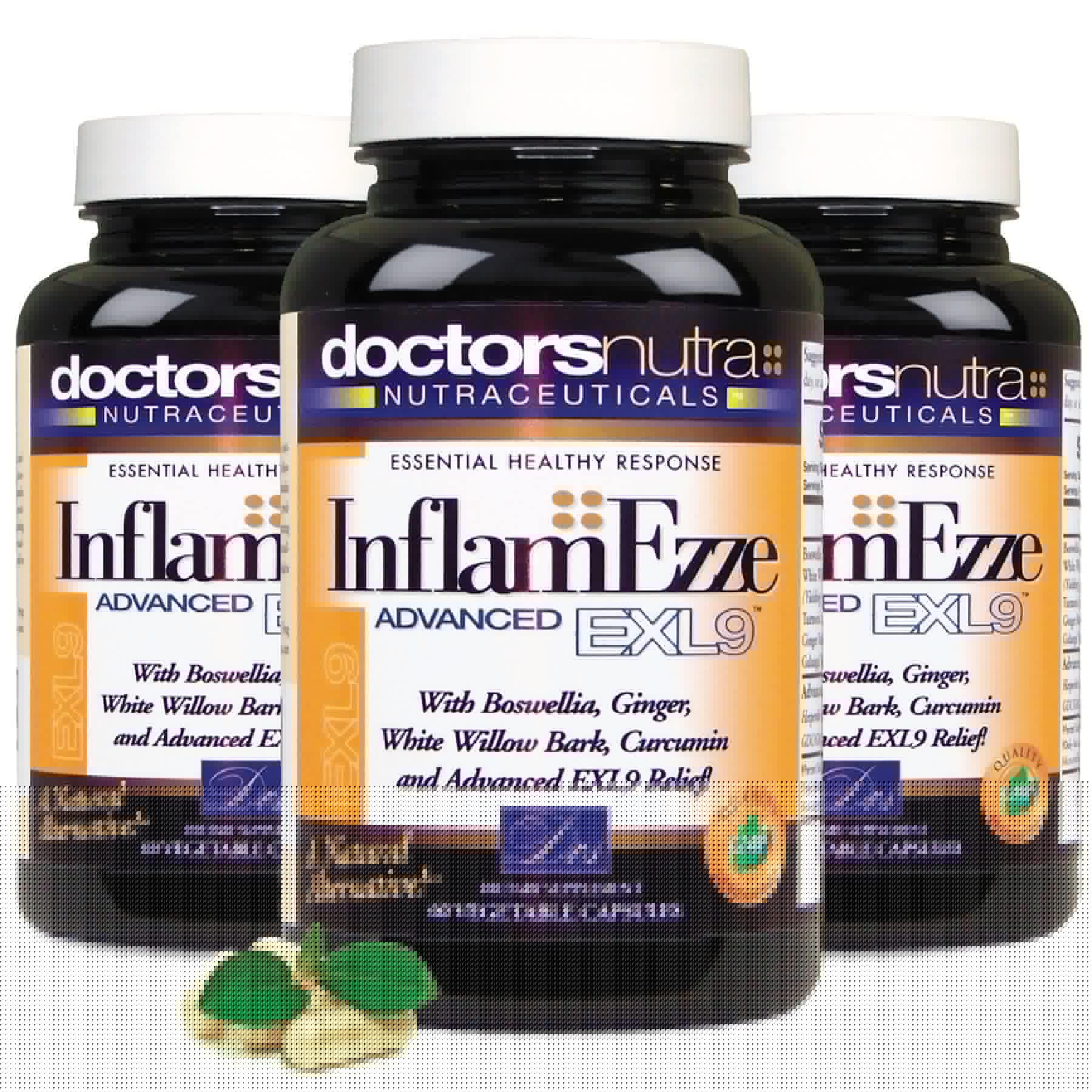 Doctors Nutra Nutraceuticals InflamEzze - Turmeric, Curcumin, Ginger Supplement - Gluten-Free, 60 Capsules