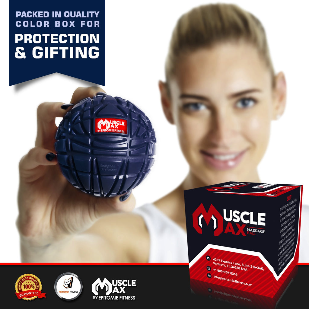 Epitomie Fitness Muscle Max Massage Ball - Therapy Ball for Trigger Point Massage - Deep Tissue Massager for Myofascial Release