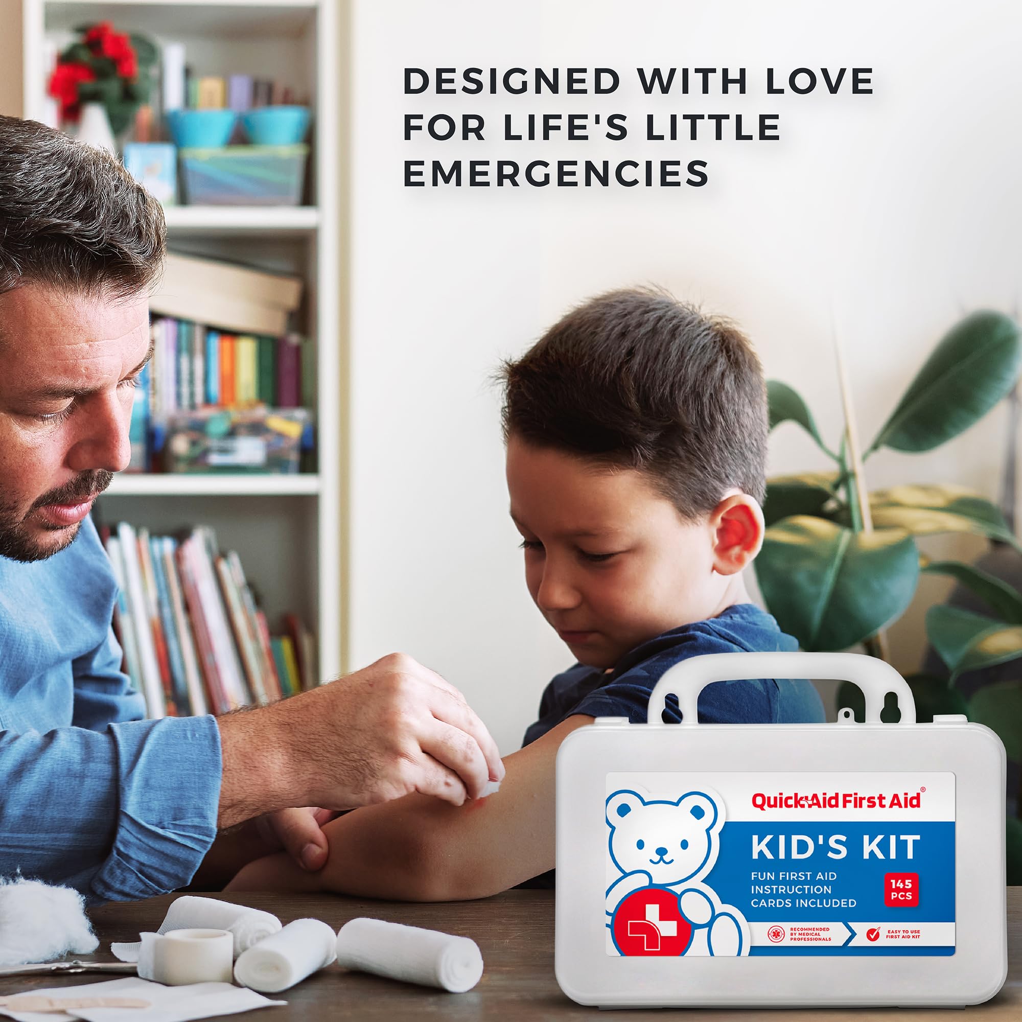 Kids First Aid Kit for Home/Business, Mini Travel First Aid Kit | HSA/FSA Eligible Emergency Kit | Small First Aid Kit for Car |