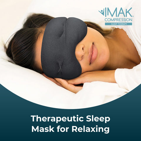Brownmed IMAK Eye Pillow - Sleep Mask with ErgoBeads for Headache, Migraine, Puffy Eyes & Eye Strain Pain Relief