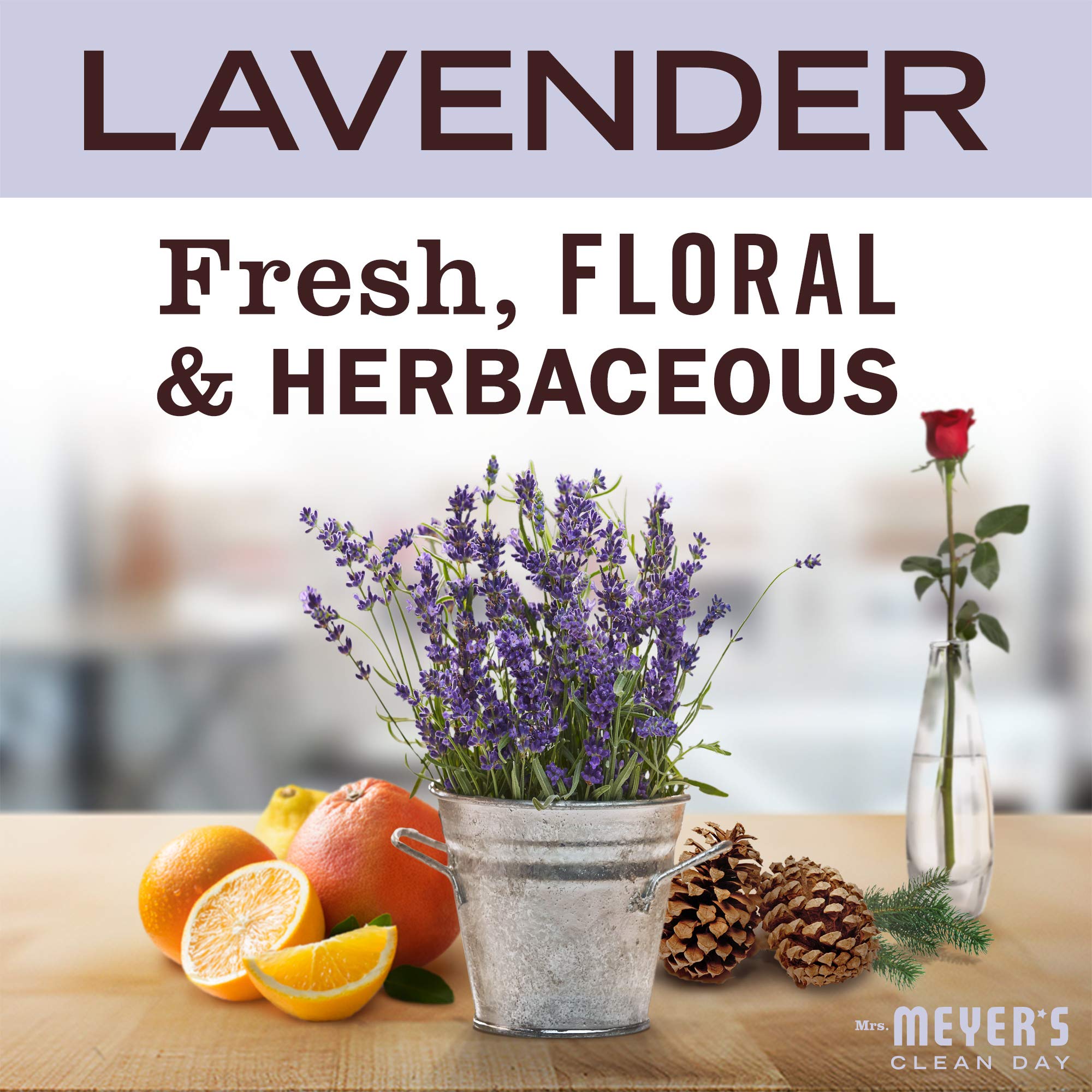 MRS. MEYERS CLEAN DAY Antibacterial Hand Sanitizer Spray, Travel Size, Removes 99.9% of Bacteria, Lavender Scent, 2 oz