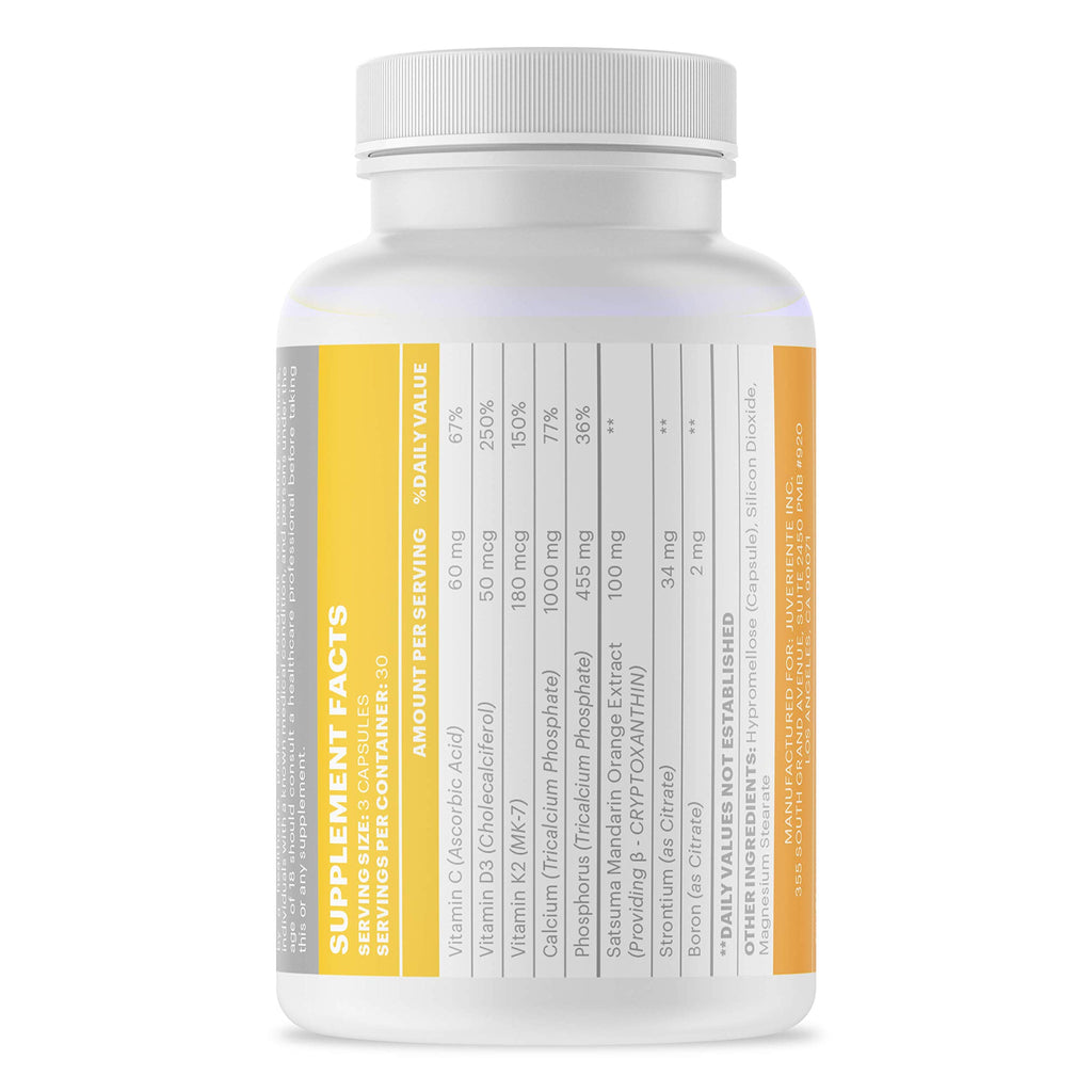 Juveriente Bone Strength Complex/A Dietary Therapy of a Japanese Traditional Fruit, Packed with Vitamin C, D3, K2, Calcium, Phos