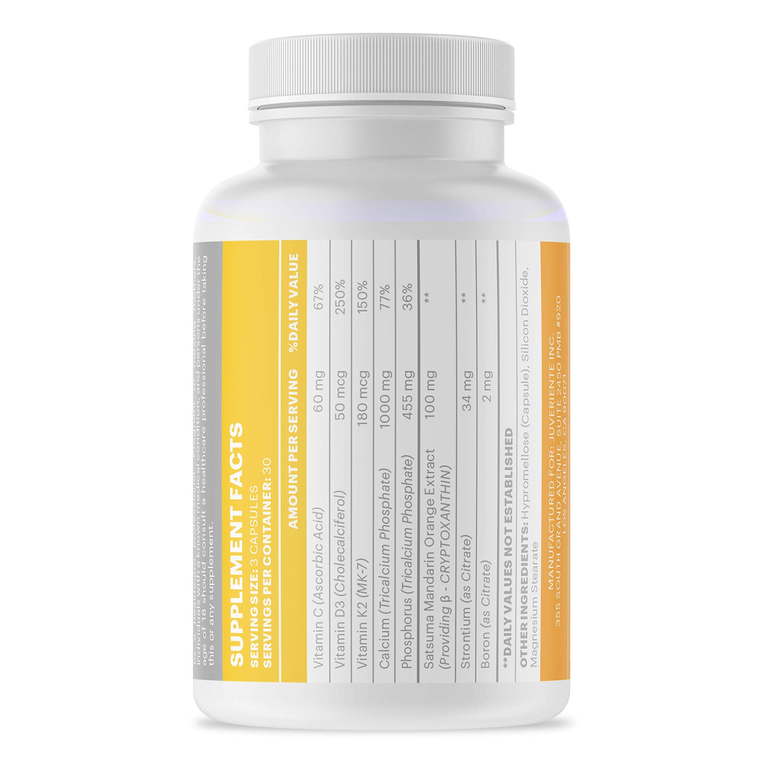 Juveriente Bone Strength Complex/A Dietary Therapy of a Japanese Traditional Fruit, Packed with Vitamin C, D3, K2, Calcium, Phos