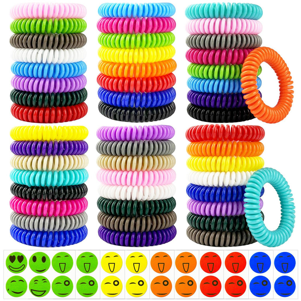 Mosquito Repellent Bracelets 50 Pack, Individually Wrapped Mosquito Repellent Bands with 60 Pcs Mosquito Repellent Stickers, DEE