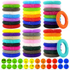 Mosquito Repellent Bracelets 50 Pack, Individually Wrapped Mosquito Repellent Bands with 60 Pcs Mosquito Repellent Stickers, DEE