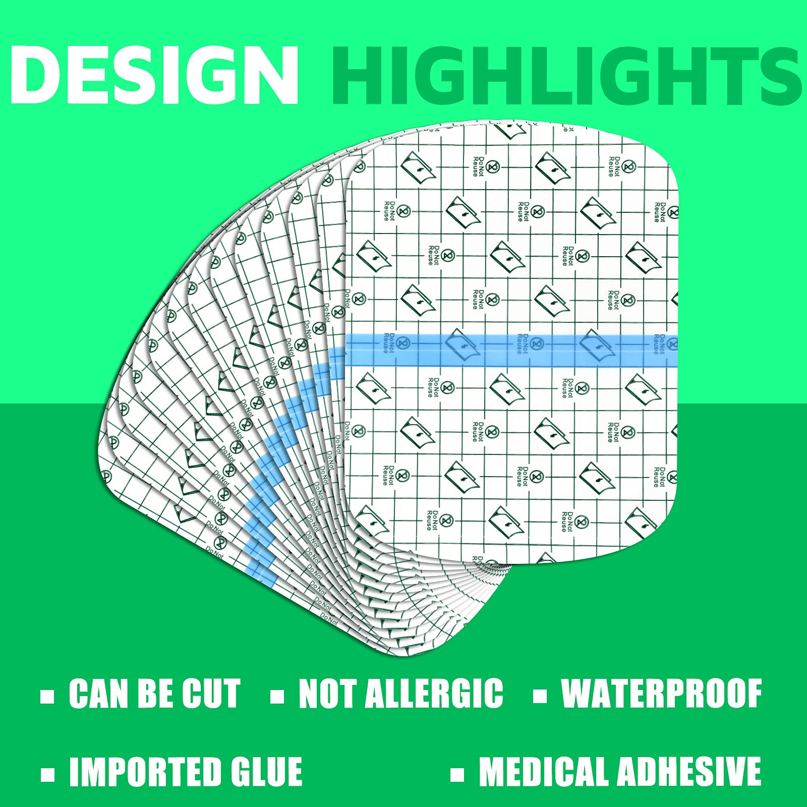 50 Pieces Transparent Stretch Waterproof Adhesive Bandage Protective Bandage Clear Film Dressing Cover Stretch Tape Round Shower
