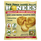 Honees Filled Menthol Lemon Cough Drop, Honey, Menthol & Lemon Cough Drops- Sore Throat Relief - Nothing Artificial -Natural Sor