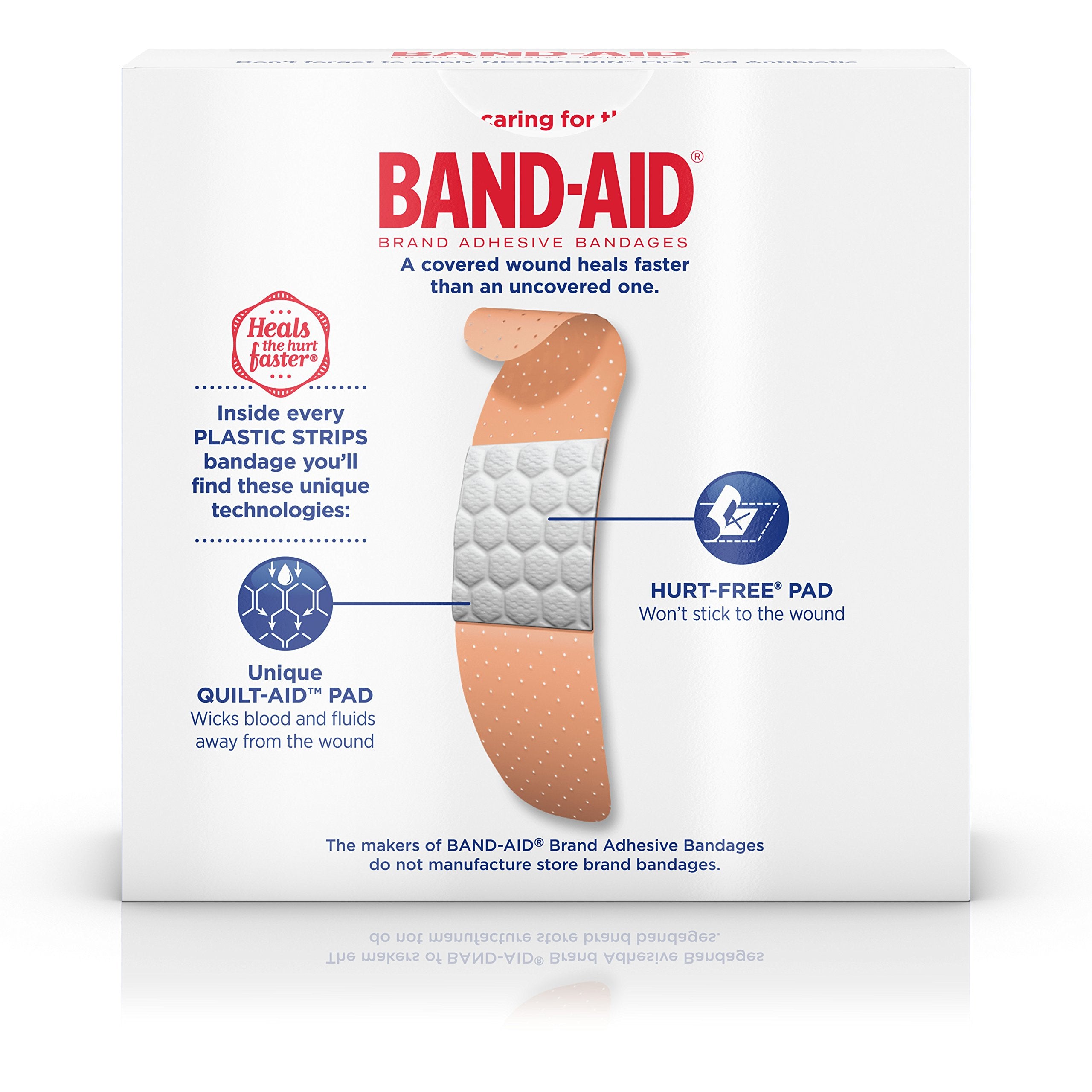 Band-Aid Brand Adhesive Bandages, Plastic Strips, ONE SIZE FITS ALL, 60 Count (Pack of 3)