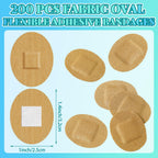 Funtery 200 Pcs 1 x 1 1/4 Adhesive Spot Bandage Round Fabric Adhesive Circular Small Face Bandages with Non Stick Pad Latex