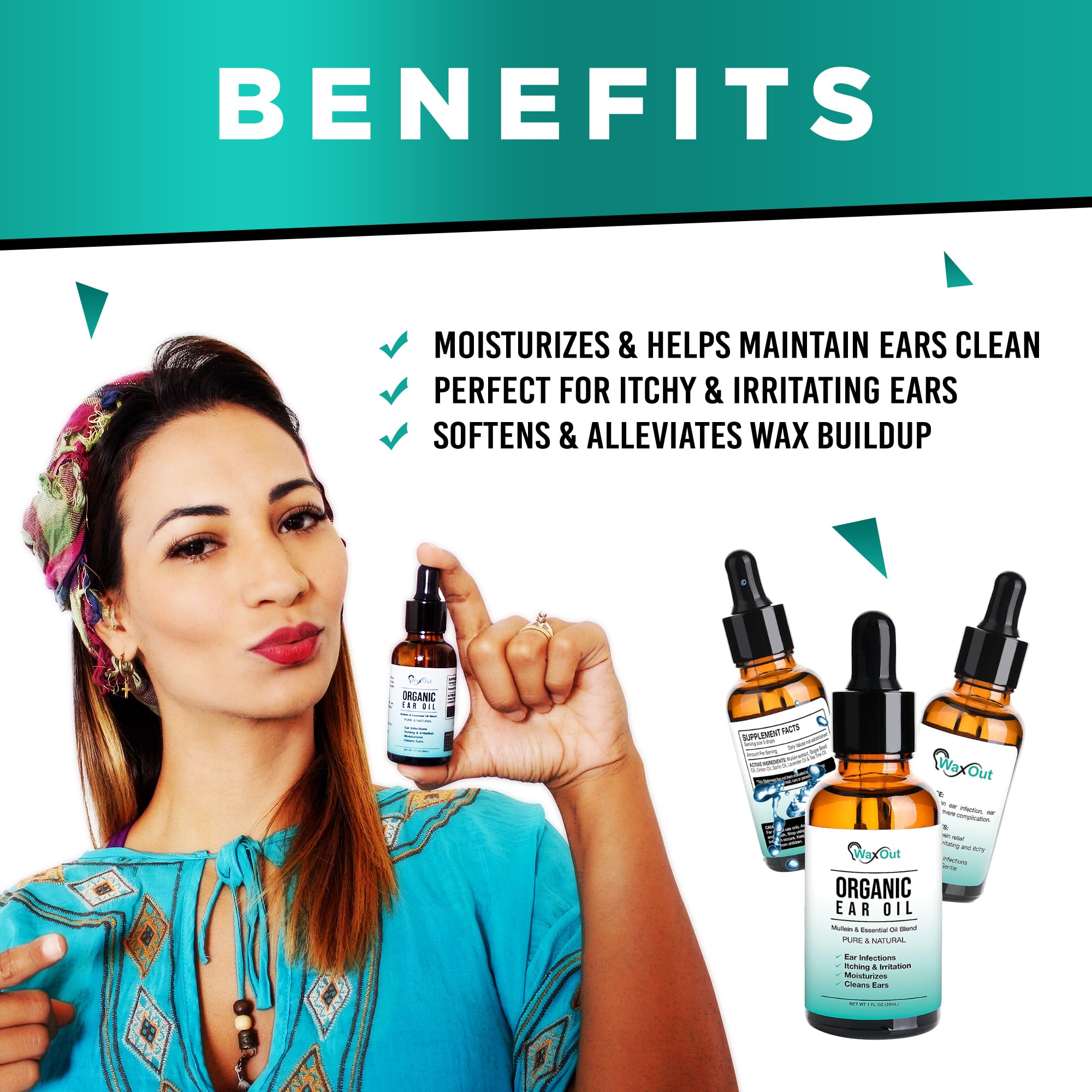 Natural Mullein Ear Wax Removal Oil & Cleaner with Garlic | Pain & Earache Drops | Earwax Softener, Moisturizer & Allergy Soothi