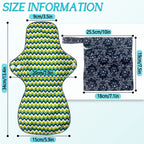 ZCOINS 4PCS Overnight Pads 13.5inch Reusable Pads Menstrual Heavy Flow, Washable Cloth Pad with 1 Zipper Bag