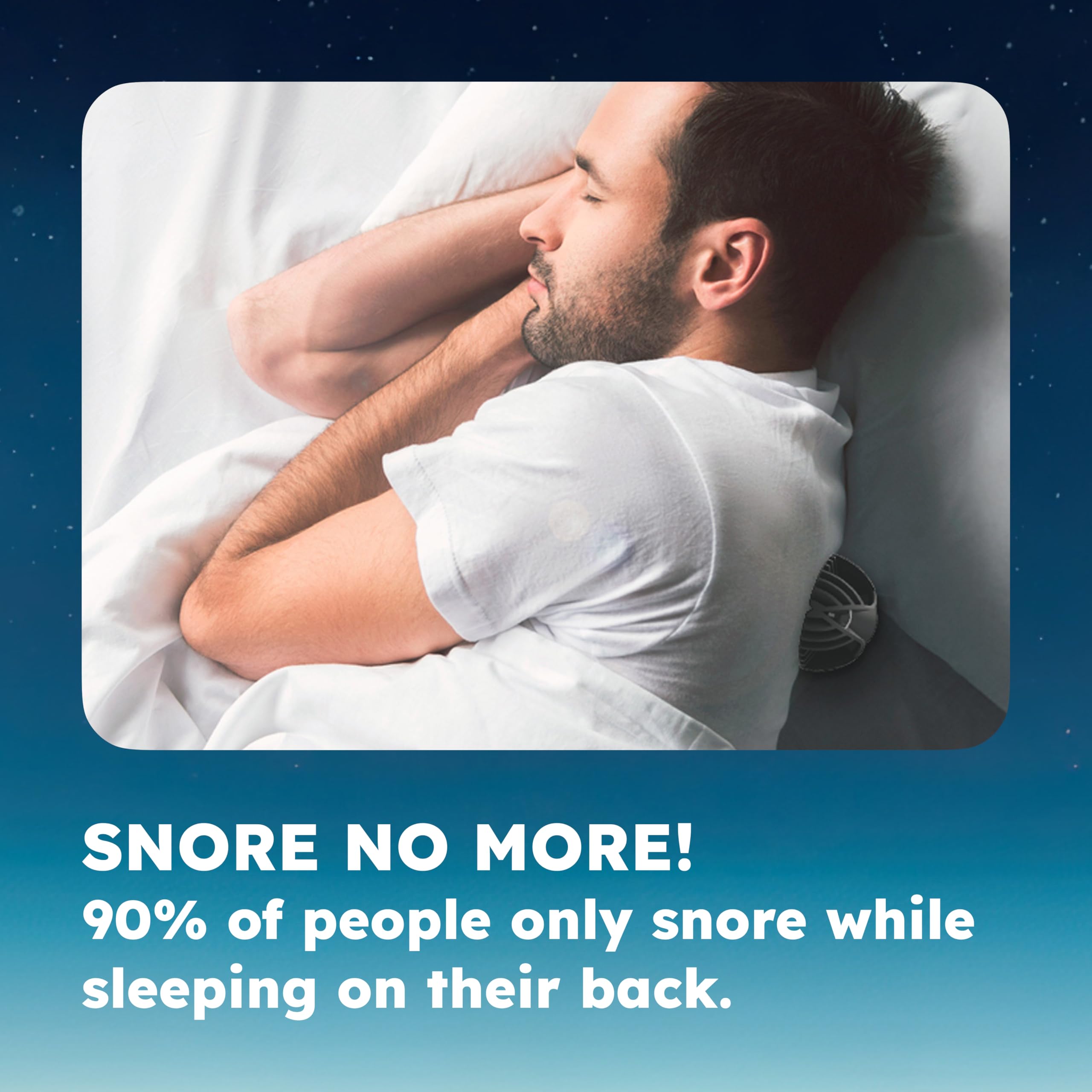 Ball for Side Sleep Posture - Calma Clip v2 by Whole Nights, Sleep Aid for Back Snorers, Anti Snoring Device, Attaches to Any Cl