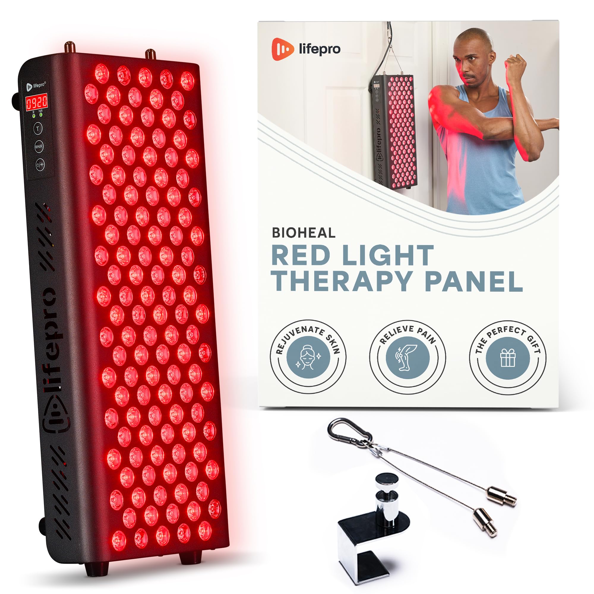 LifePro Red Light Therapy for Body, Face - Near Infrared Light Therapy Panel - Lessens Pain, Inflammation, Skin Health - 660nm a