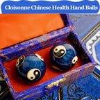Generic 1.85 Cloisonne Health Hand Balls Yin-Yang Chinese Meditation Baoding Feng Shui Healthy Exercise Stress Balls with Gift