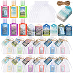 Frienda 24 Sets Appreciation Hand Sanitizer Gift Set Christmas Thank You Travel Size Hand Sanitizers Gift Bulk Mini for Nursing 