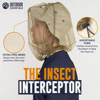 OutdoorEssentials Mosquito Bug Head Net - Face Netting Protection Against Mosquitoes, Gnats, Midges While Fishing or Camping - M