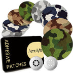 Libre 3 Sensor Covers Waterproof Camo, 20-Pack Amolyfe Adhesive Patch for Freestyle Libre 3 & Plus, Bump-Proof with 2 Hard Caps 