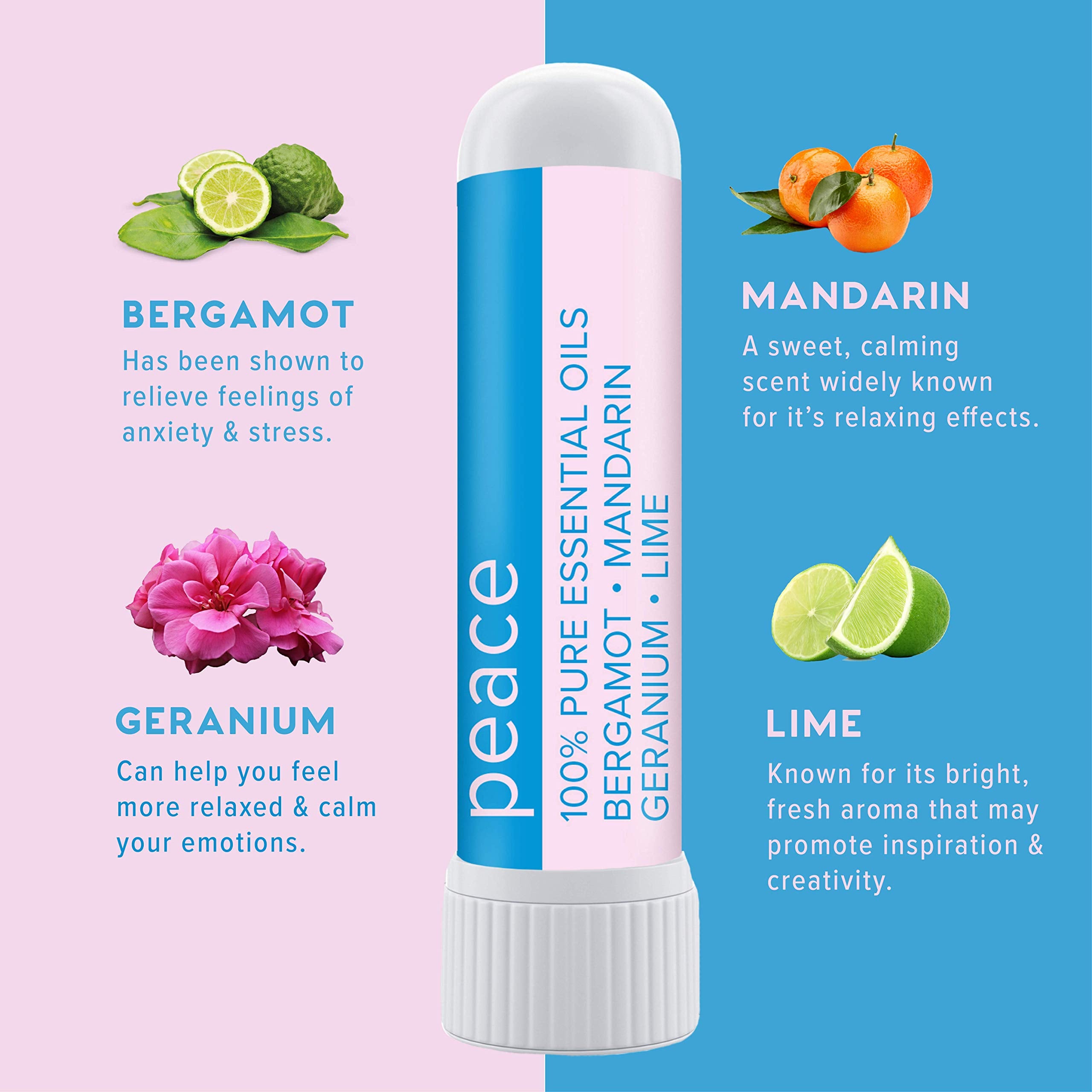 MOXE Peace Nasal Inhaler, Calming Essential Oil Blend, Tension Relief, Helps Relaxation and Meditation, Soothing Fragrance, Berg