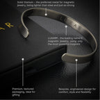 LUXAR Men's/Women's Magnetic Therapy Bracelet | Sophisticated Solid Titanium Bangle with Rare-Earth Neodymium Magnets (Titanium