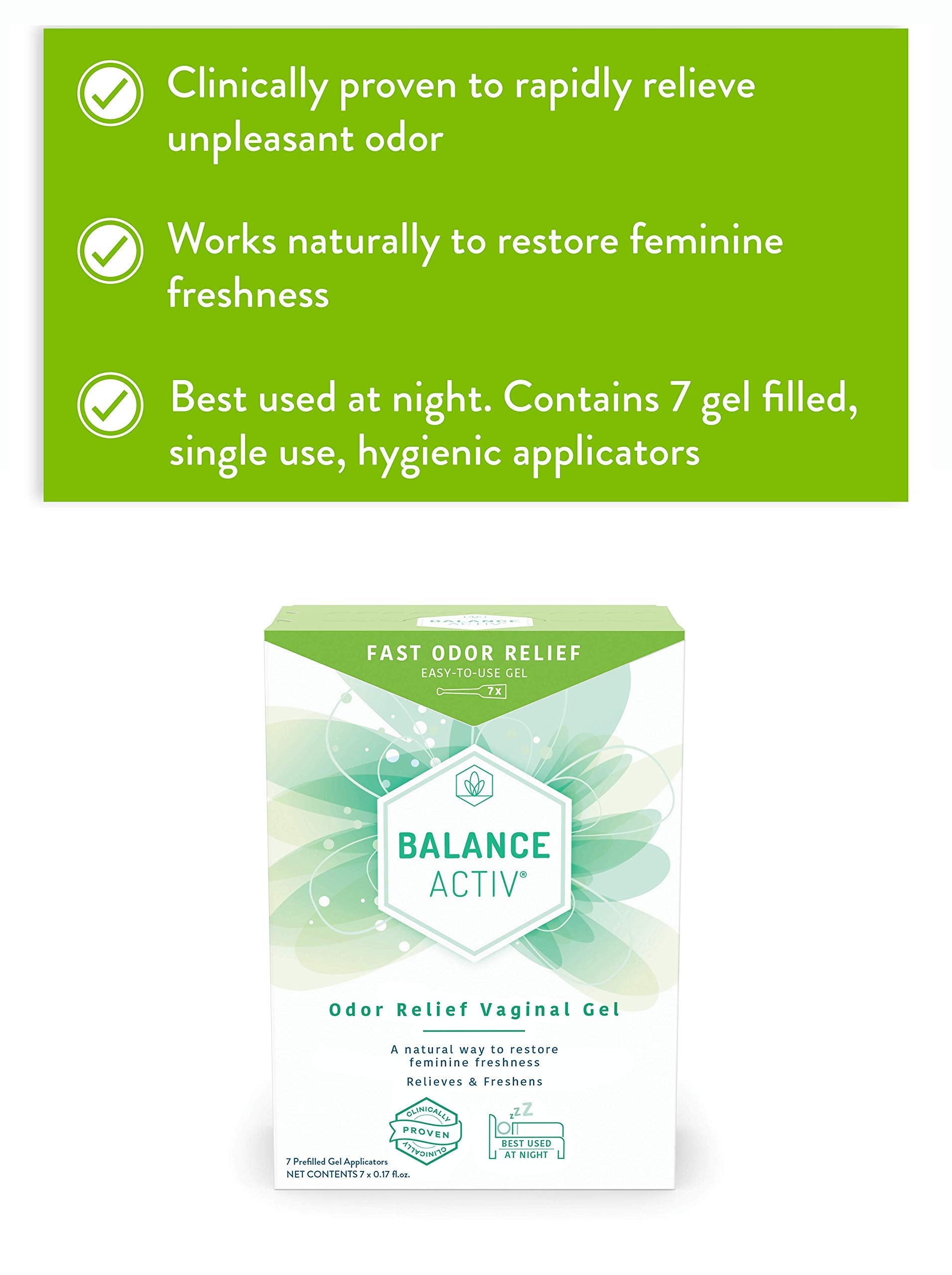Balance Activ | Odor Relief Vaginal Gel for Women | Works Naturally to Rapidly Relieve Unpleasant Odor and Restore Feminine Fres