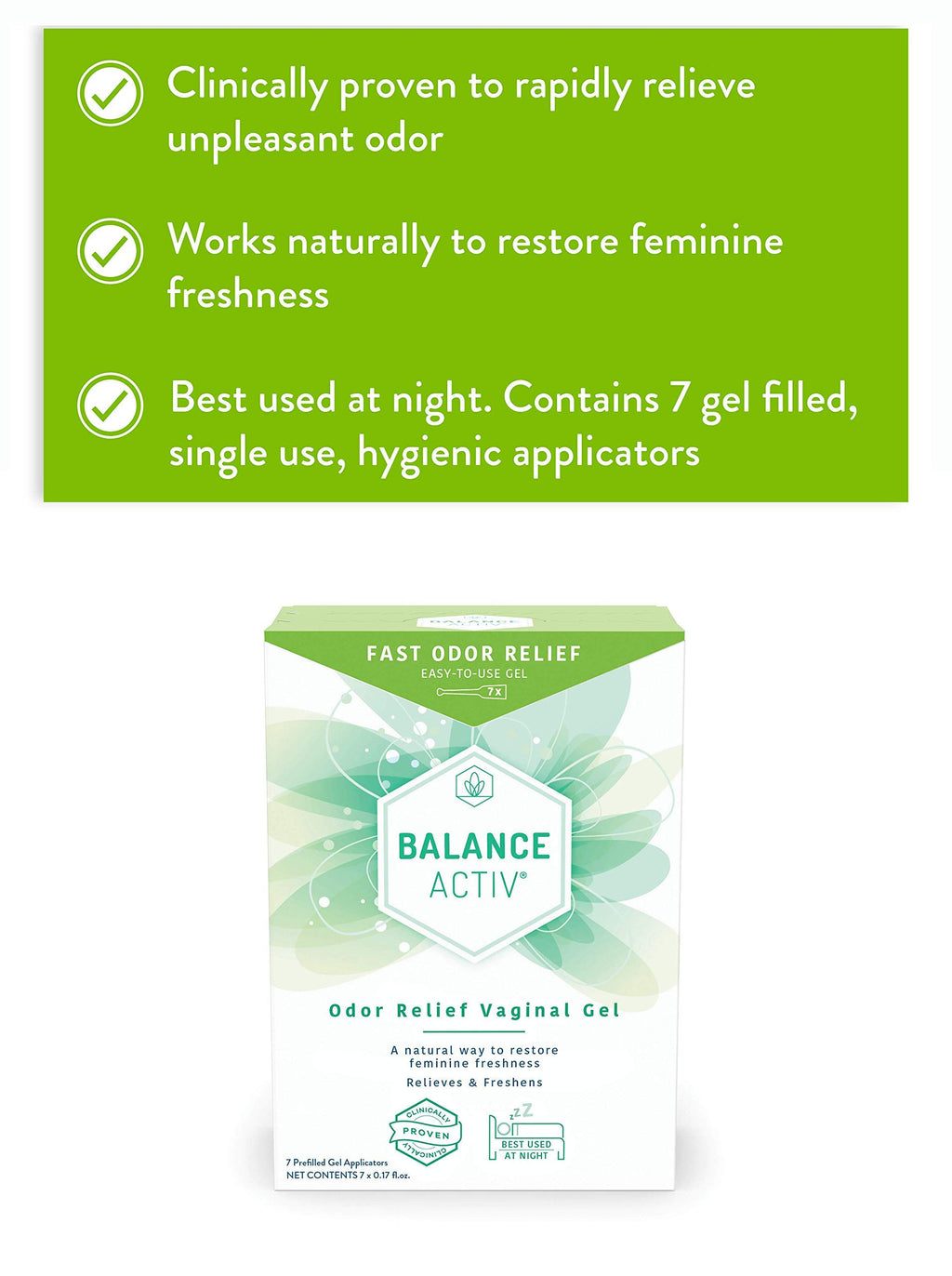 Balance Activ | Odor Relief Vaginal Gel for Women | Works Naturally to Rapidly Relieve Unpleasant Odor and Restore Feminine Fres