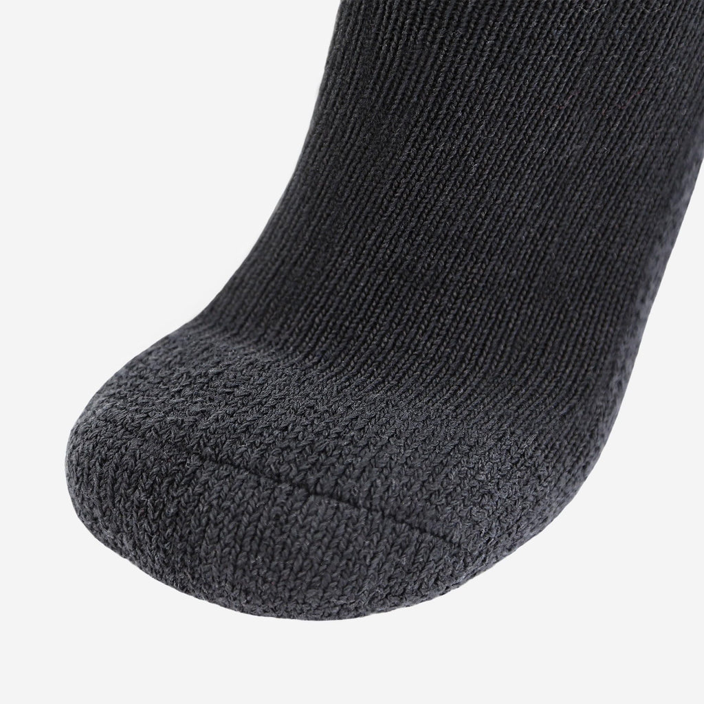 4 Pairs of Diabetic Extra Thick Warm Cotton Socks, Triple Cushioned Crew Slipper Socks (2 Pairs Black and 2 Pairs Black with Gra