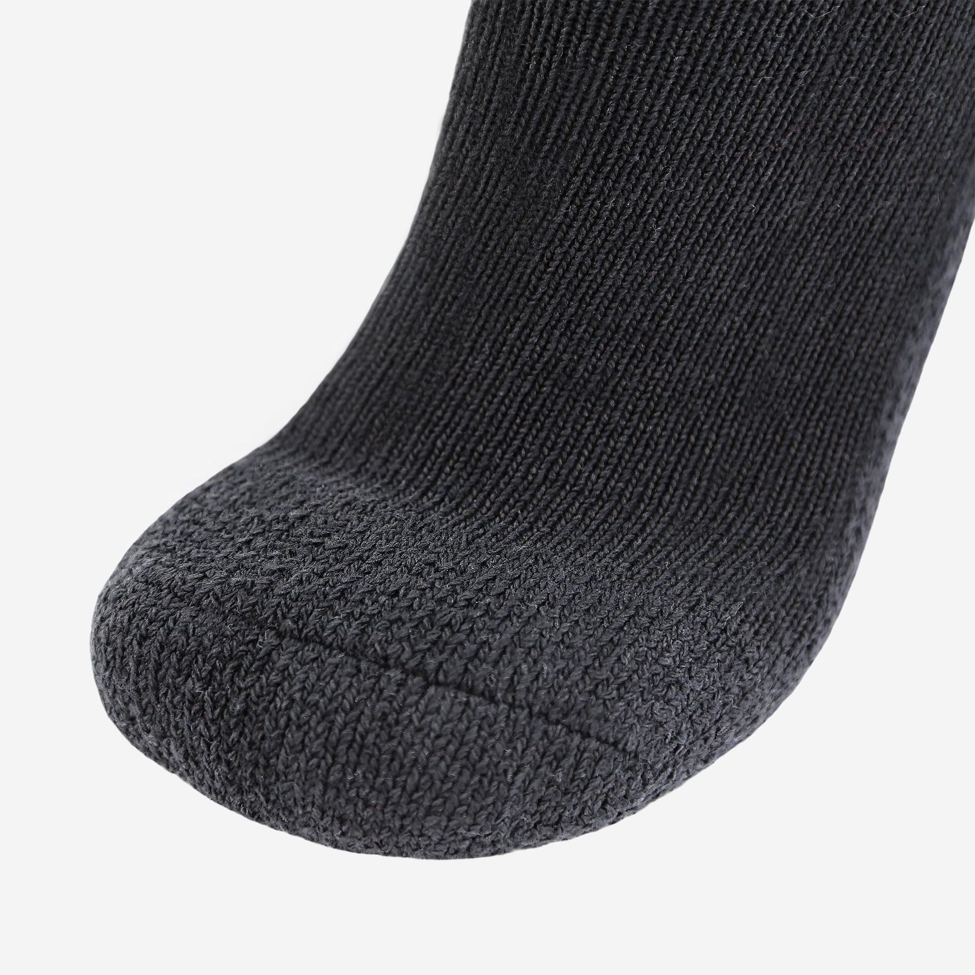 4 Pairs of Diabetic Extra Thick Warm Cotton Socks, Triple Cushioned Crew Slipper Socks (Black, Size 10-13)