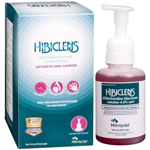 Hibiclens - Antimicrobial, Antiseptic Soap and Skin Cleanser - Foaming Pump Included - 16 oz - for Home and Hospital - 4% CHG