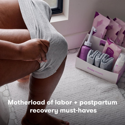 Frida Mom Labor, Delivery, & Postpartum Kit, Baby Shower Gifts, Socks, Peri Bottle, Nursing Gown, Disposable Underwear, Ice Maxi