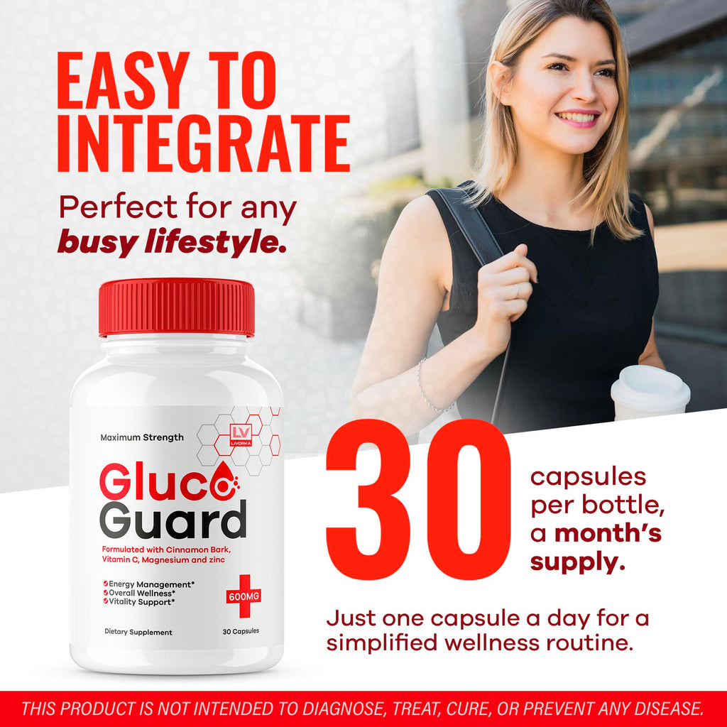 (5 Pack) GlucoGuard Capsules - Official GlucoGuard Advanced Blood Support Formula, Natural GlucoGuard Pills Maximum Strength, Gl