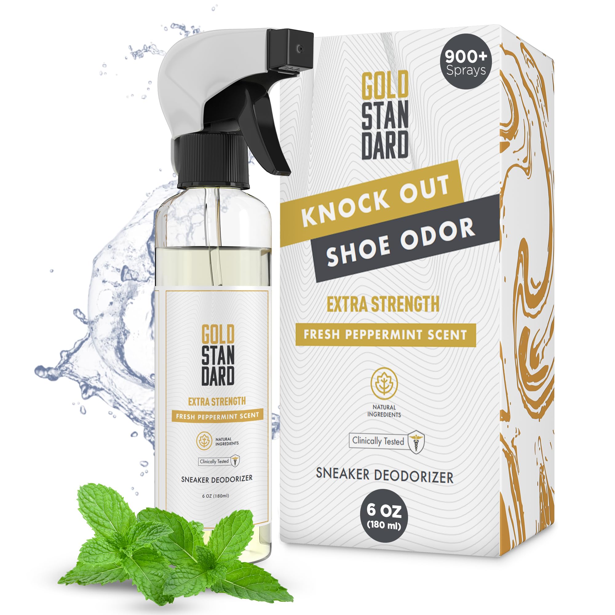 Gold Standard Shoe Deodorizer Spray, 6 oz - Shoe Spray and Smell Remover, Long-Lasting Shoe Odor Eliminator, Natural Shoe Freshe