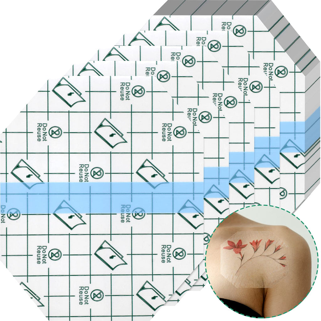 50 Pieces Transparent Stretch Adhesive Bandage Waterproof Transparent Film Dressing Bandages 4 x 4.75 Inches Clear Adhesive Dres